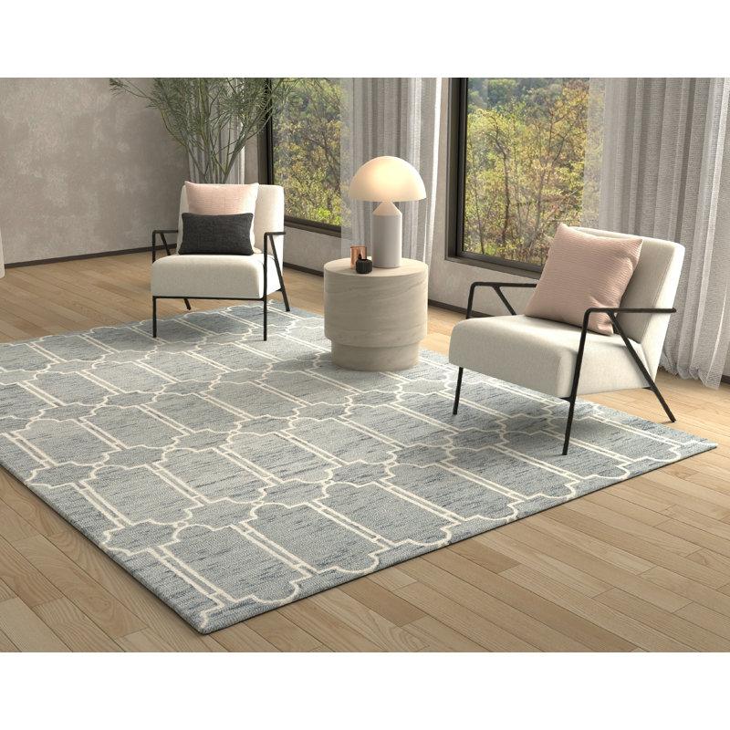 McAlester Performance Hand Tufted Wool Geometric Indoor Rug, Rectangle 9' x 12'
