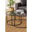 Modern Coffee Table Set (2 Pieces), Black Tempered Glass & Metal Frame, Small Table: 23.6 x 15.4 x 23.6 inches | Large Table: 31.5 x 16.9 x 31.5 inches | Industrial Style, Durable Design for Living Room & Lounge Spaces-210087647