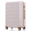 Ensemble de valises de voyage en ABS de qualité supérieure, ensemble de valises à verrou TSA 3 pièces avec des tailles de 20, 24 et 28 pouces avec des roues pivotantes à 360 °, gris clair et doré