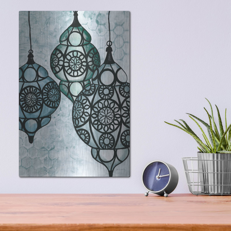 «Moroccan Street Lanterns» par Yvette St. Amant, art mural en métal, H 16 po x l 12 po