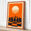 Sun and Chessmen Retro - Wrapped Canvas-1206275392-1206275394