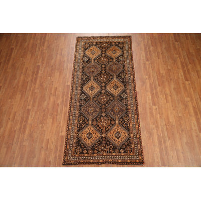 Brown & Rust Traditional Runner Rug 4x9