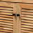 3-Door Shoe Storage Cabinet in Oak Brown Finished Wood, 45.03'' H X 45.11'' W X 14.42'' D