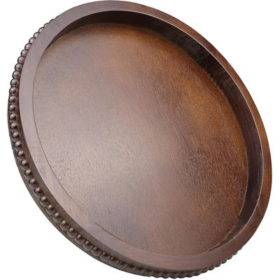 Wooden Decorative Tray With Beads