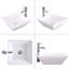 16,5 "Lavabo vasque carré en porcelaine blanche pour meuble-lavabo