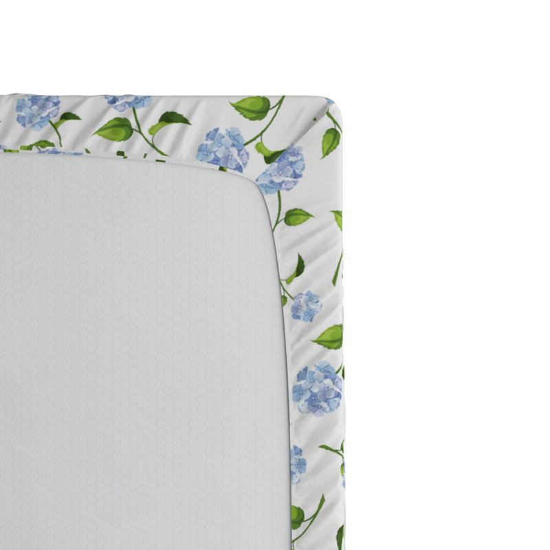 Microfiber Floral Fitted Sheet, Full Fitted Sheet, Green Floral