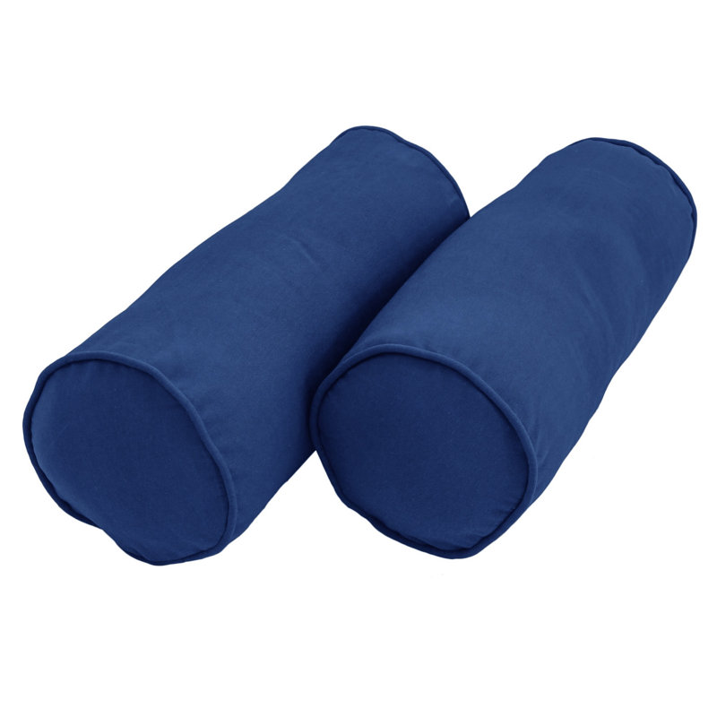  Housse et insert de traversin en mélange de coton, Bleu royal