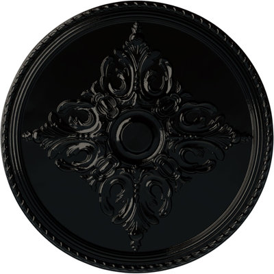 Endurathane Milton Ceiling Medallion, 54 1/4"OD x 2 7/8"P Hand-Painted Black Pearl Finish