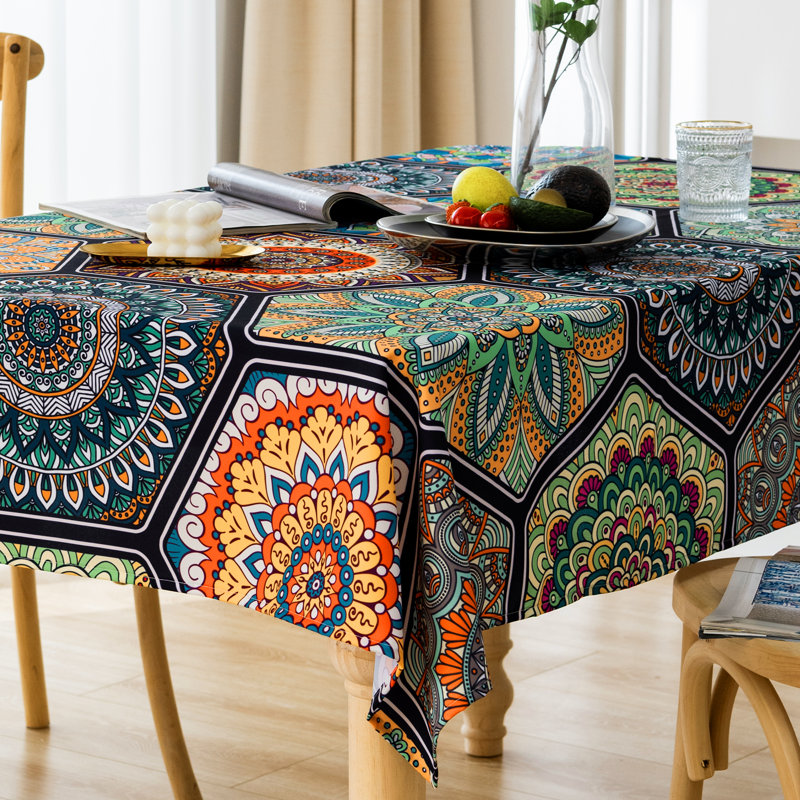Dakota Fields Tablecloth, Original Design Hand Drawing Art Print Table Cloth, Washable Water Resistance Microfiber Decorative Water-proof Rectangle Table Cover Tape 8