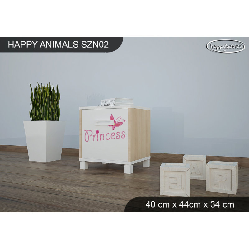 Nightstand, White/Oak