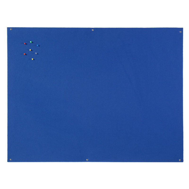 Felt Wall Mounted Magnetic Bulletin Board, Blue, 120cm H x 180cm W x 1.5cm D