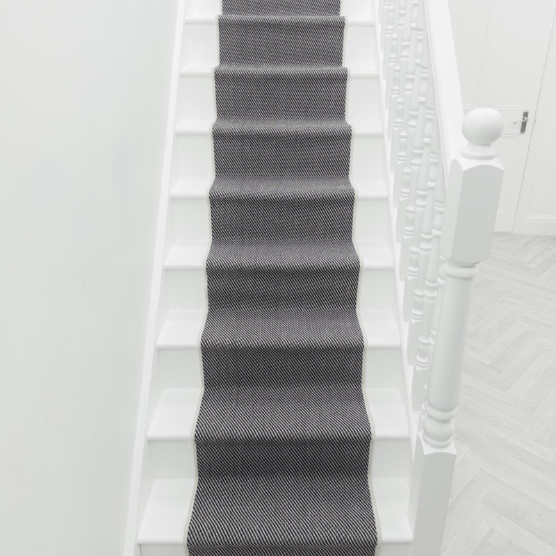 Stair Runner Solid Colour Flatweave Area Rug, Runner 60 x 450 cm