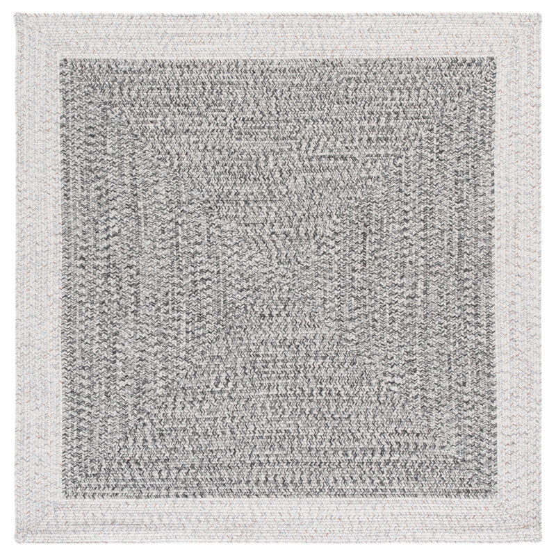 Braided 281 Hand Woven Performance Machine Washable No Pattern Rug, Square 5'
