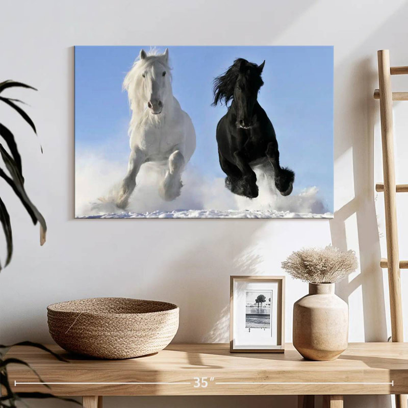 Chevaux frison d'hiver, H 16 po x l 24 po
