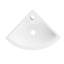 18" x 13" White Ceramic Specialty Small Corner Wall Mount Bathroom Sink with Faucet Hole and Overflow