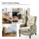 Celia Upholstered Manual Recliner with Classic Wing Back and Solid Vase-Shape Wooden Legs