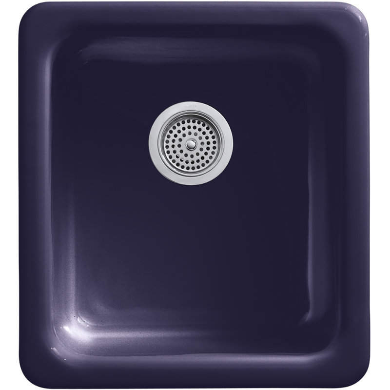 IronTones 17" L x 18-3/4" W x 8-1/4" Top-Mount/Under-Mount Single-Bowl Kitchen Sink, Indigo Blue