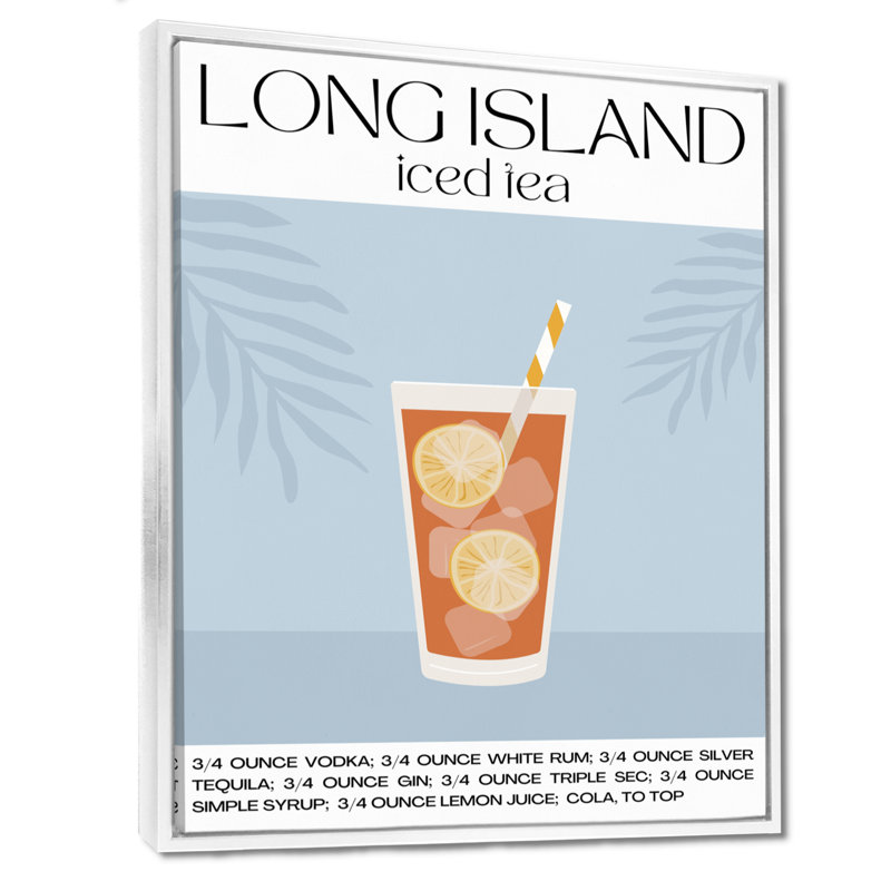 Thé glacé Long Island, Cadre flottant blanc, H 20 po x l 12 po