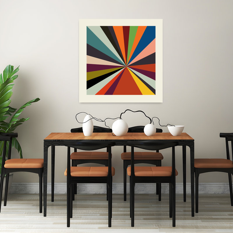 Art contemporain abstrait géométrique coloré, H 32 po x l 32 po