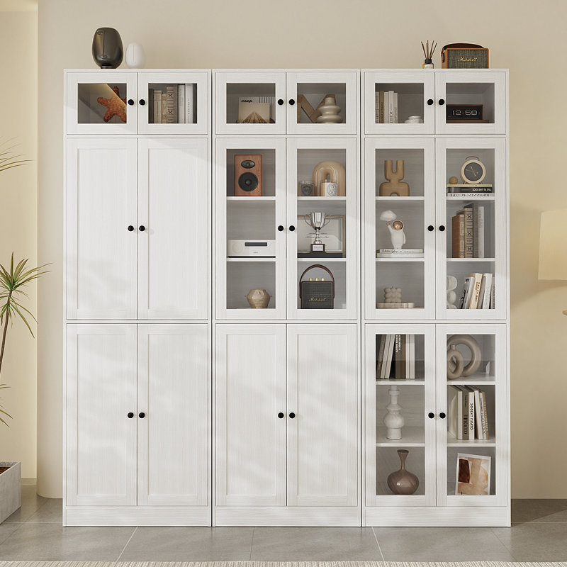 Ensemble de bibliothèque 86,8 po H x 70,9 po, Blanc