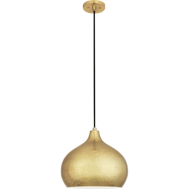 Luminaire suspendu en forme de dôme à 1 lumière Dal, Laiton moderne / noir, Laiton moderne