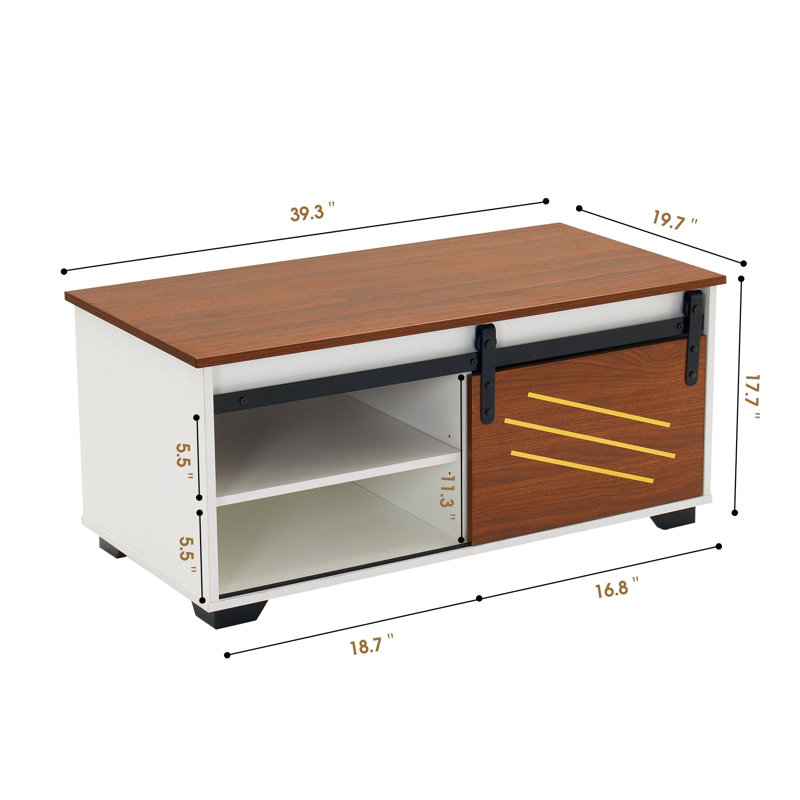 Tylik TV Stand, Modern Entertainment Center with Sliding Door and Adjustable Shelves