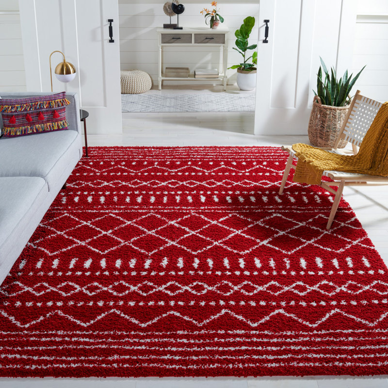 Tapis à chevrons Develin Performance, Rectangle 5 pi 1 po x 7 pi 6 po, Red/Ivory