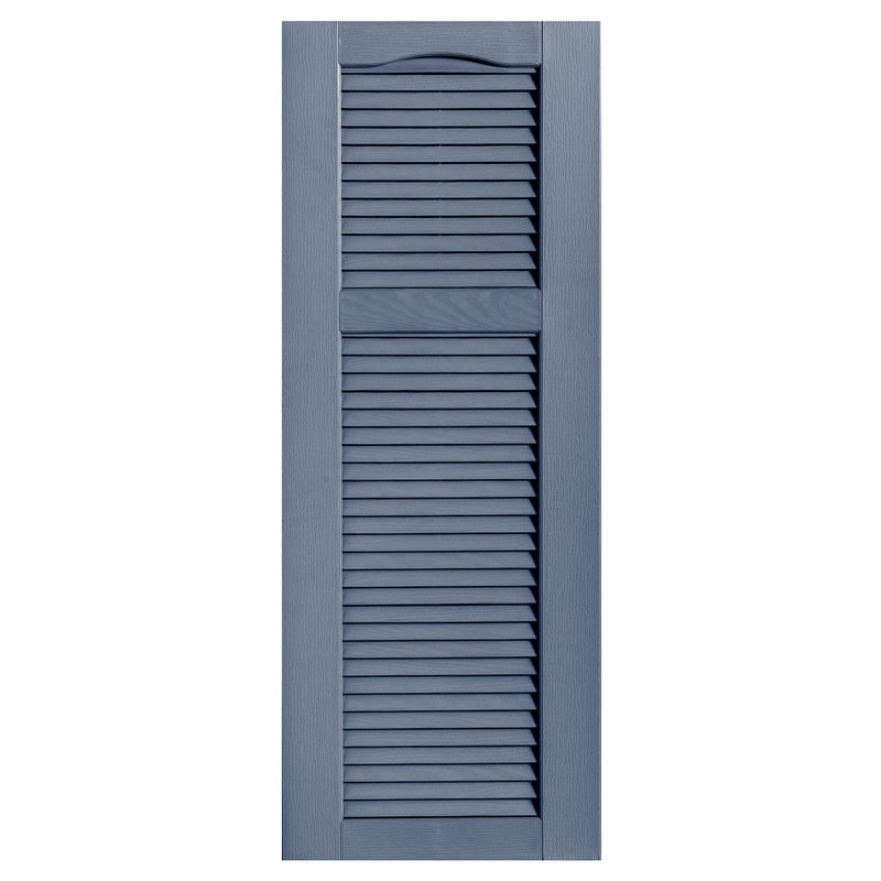 Paire de volets à persiennes style cathédrale, 62 po, 15 po, Bleu