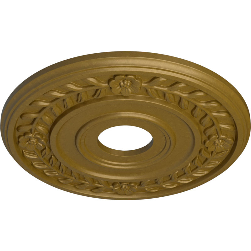 Médaillon de plafond Endurathane Exeter, DE 17 3/4 po x P 1 1/8 po (convient aux auvents jusqu'à 3 1/8 po), finition craquelée en nuage peinte à la main