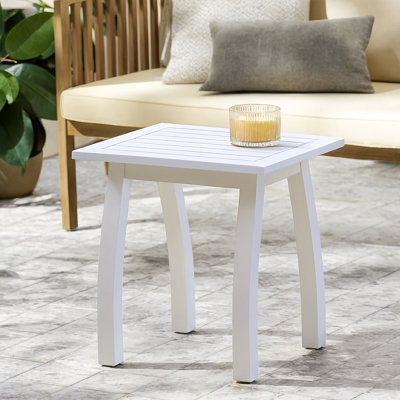 Table d'appoint en bois d'acacia SELMA, table de bout rectangulaire résistante aux intempéries pour le patio, le jardin, la pelouse et le salon