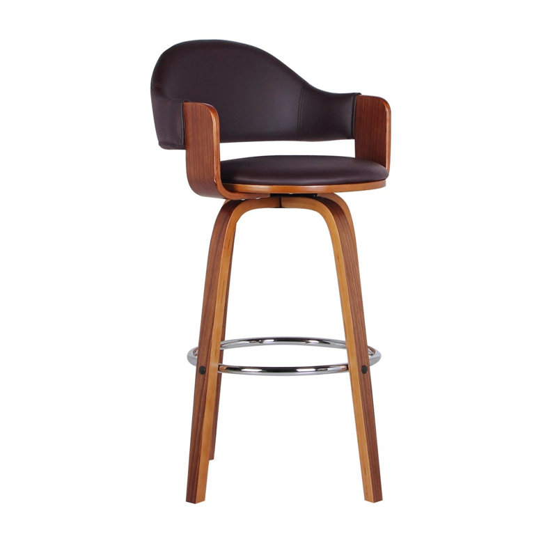 Tabouret de comptoir pivotant de 25,6 po Colwell, Brun