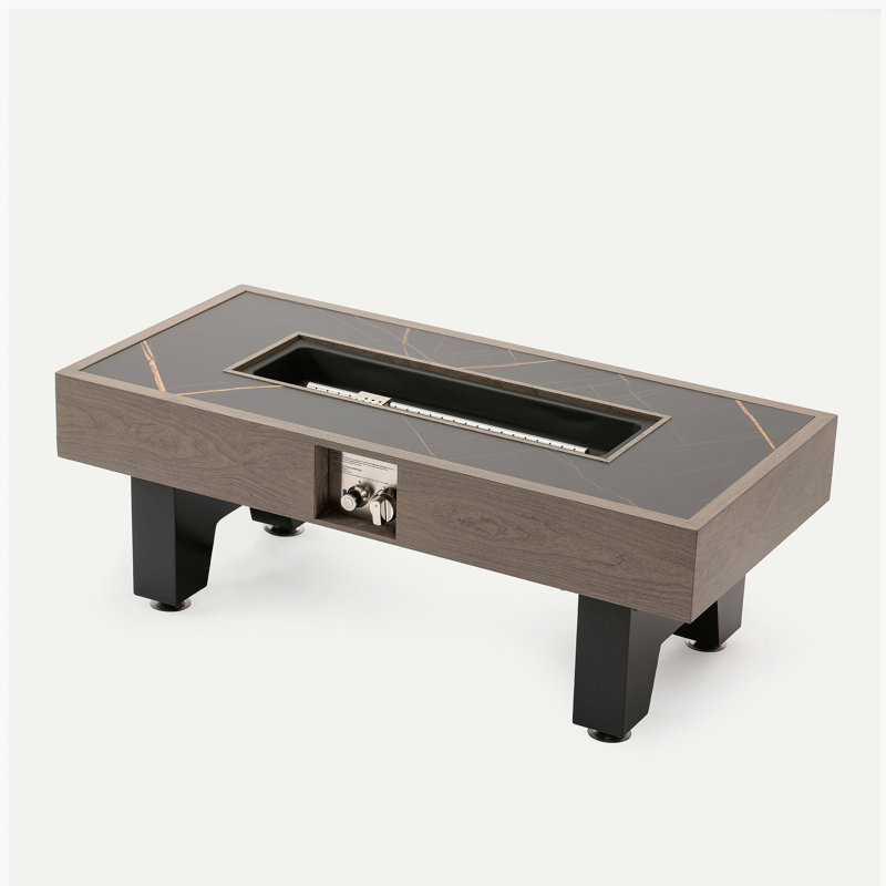 42-inch iron fire pit table wooden fire pit