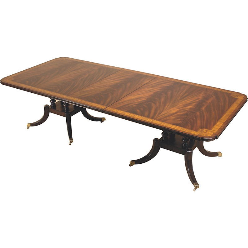 Greek Key Mahogany Wood Dining Table