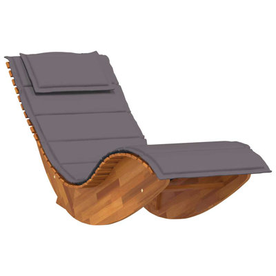 Sun Lounger Natural Wood, Cushion by George Oliver