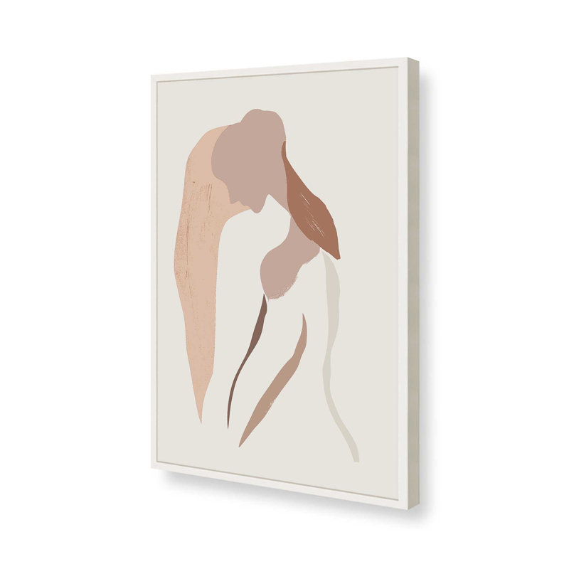 Impression de pensées silencieuses, Reproduction encadrée sans passe-partout, H 37 po x l 25 po x P 1,25 po, Blanc opaque