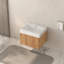 Meuble-lavabo mural flottant avec lavabo intégré et finition en contreplaqué-558198399