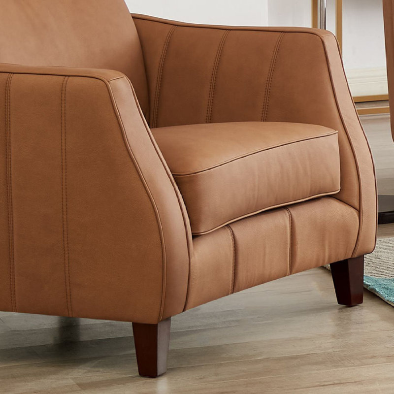 Fauteuil en cuir fleur Aria