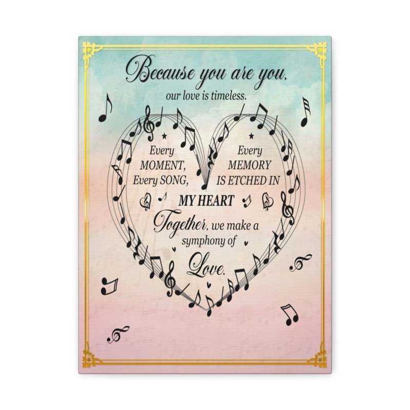 To My Wife Symphony of Love, art mural sur toile - Cadeau romantique pour elle, H 11 po x l 14 po