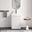 Ensemble de meuble-lavabo autoportant avec lavabo et tiroir rayé Othelia-124298308