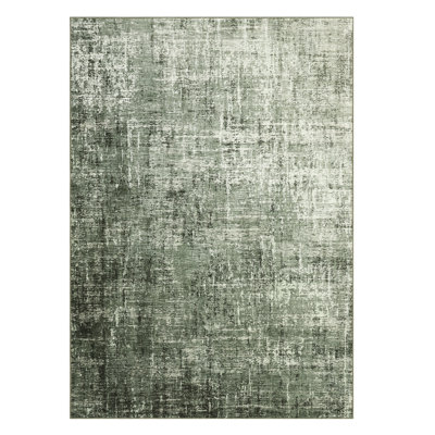 Abstract Faux Wool Washable Living Room Rug