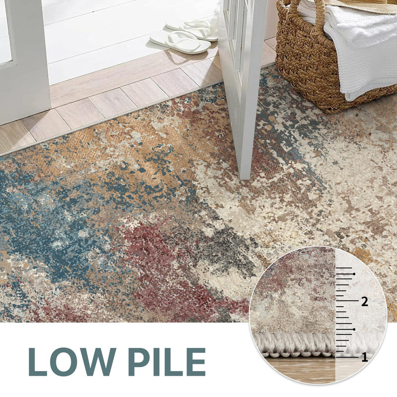 Abstract Machine Printed Area Rug, Rectangle 160 x 230 cm