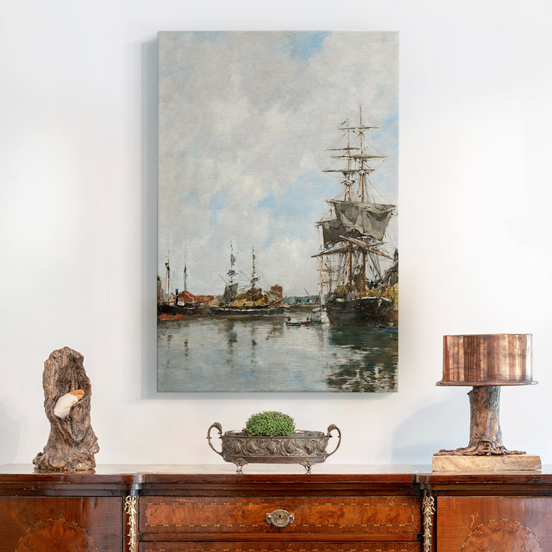 Impression nautique rétro sur toile XLIV, H 13 po x l 9 po, Toile tendue