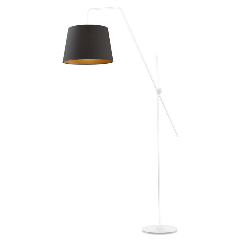 Turcotte 176cm Task Floor Lamp, White, Black