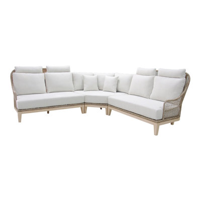3 pièces Canapé modulaire crème en tissu d'oléfine