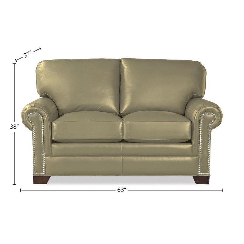Copola Loveseat, Orange Genuine Leather