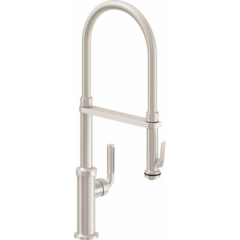 Culinary Pull-Out Kitchen Faucet With Squeeze Sprayer, Lifetime Satin Gold, Knurled Lever