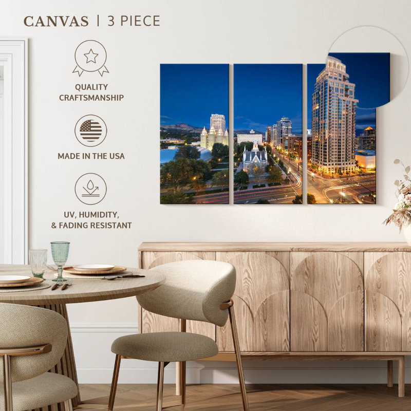 Paysage urbain de Salt Lake City, H 20 po x l 33 po