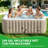 6-Person Square Inflatable Hot Tub, 130 Soothing Bubble Jets Portable Outdoor Spa with 1350W Fast Heater, Circulating Filtration & All-Weather Cover, 240 Gallon, Beige