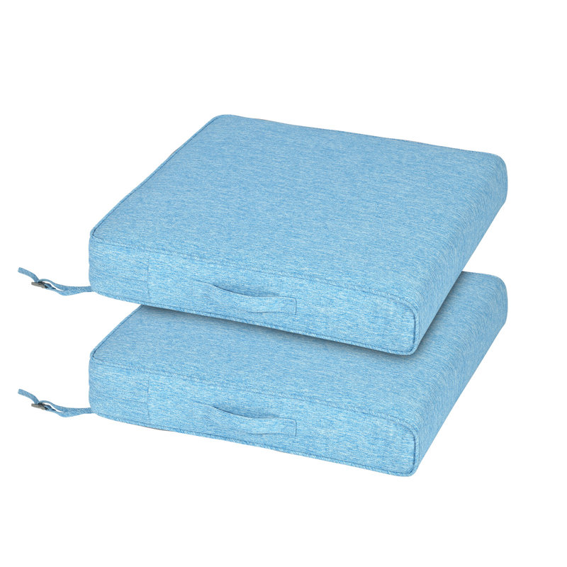 Ensemble de 2 coussins de siège profond, 25"W x 25"D, Lake Blue