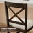 Rubber Wood X-Back Bar Stools Set of 2 with Upholstered Cushioned Seats & Footrests Dark Brown and Cream-2063286880